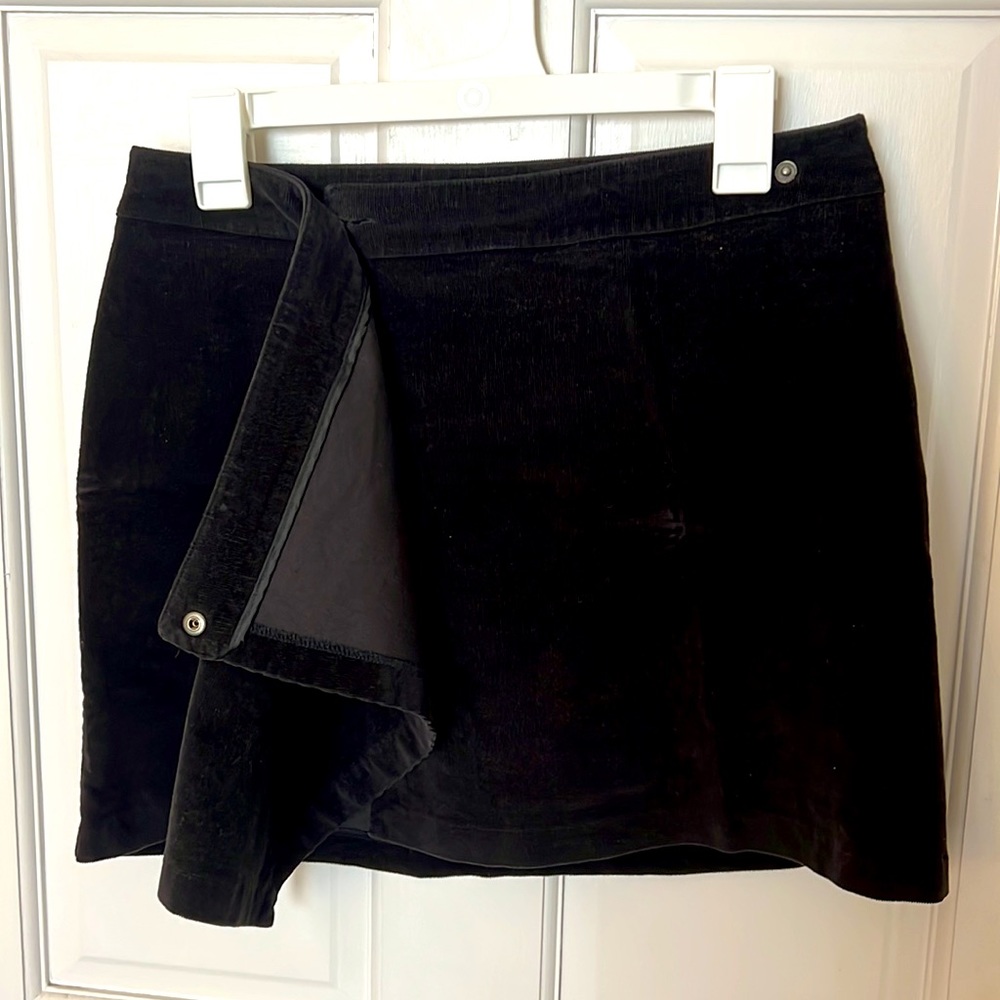 American Eagle Black Velvet Wrap Skirt
